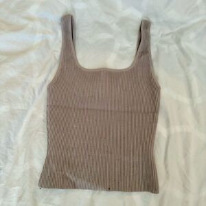 Aritzia Sculpt Knit Squareneck Tank Size XS in Mauve Light Pink